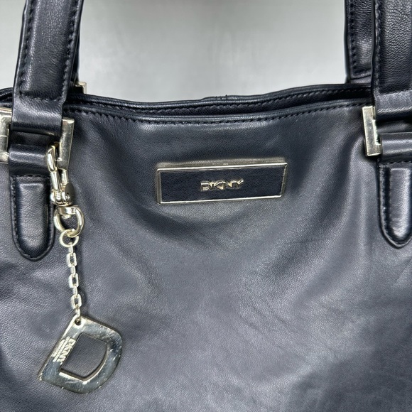 DKNY Black Saffiano Leather Double Zip Tote - Picture 10 of 11